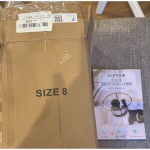 New Dog Pet Soft Collar & Cone Set Surgery Size 8